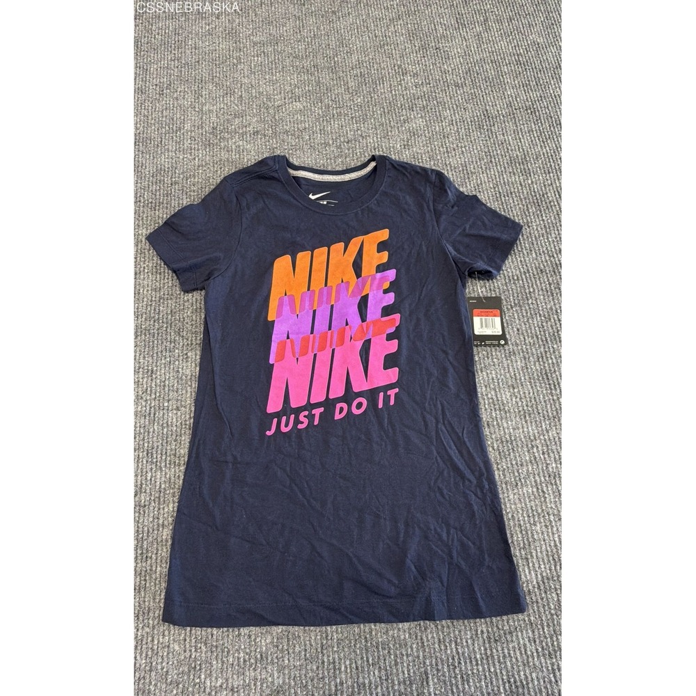 Nike‎ Black Womens short-sleeve T-shirt with a gradient "NIKE" graphic - Size L